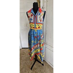 ALICE & OLIVIA  Multi color Floral Farrah handkerchief Dress 4